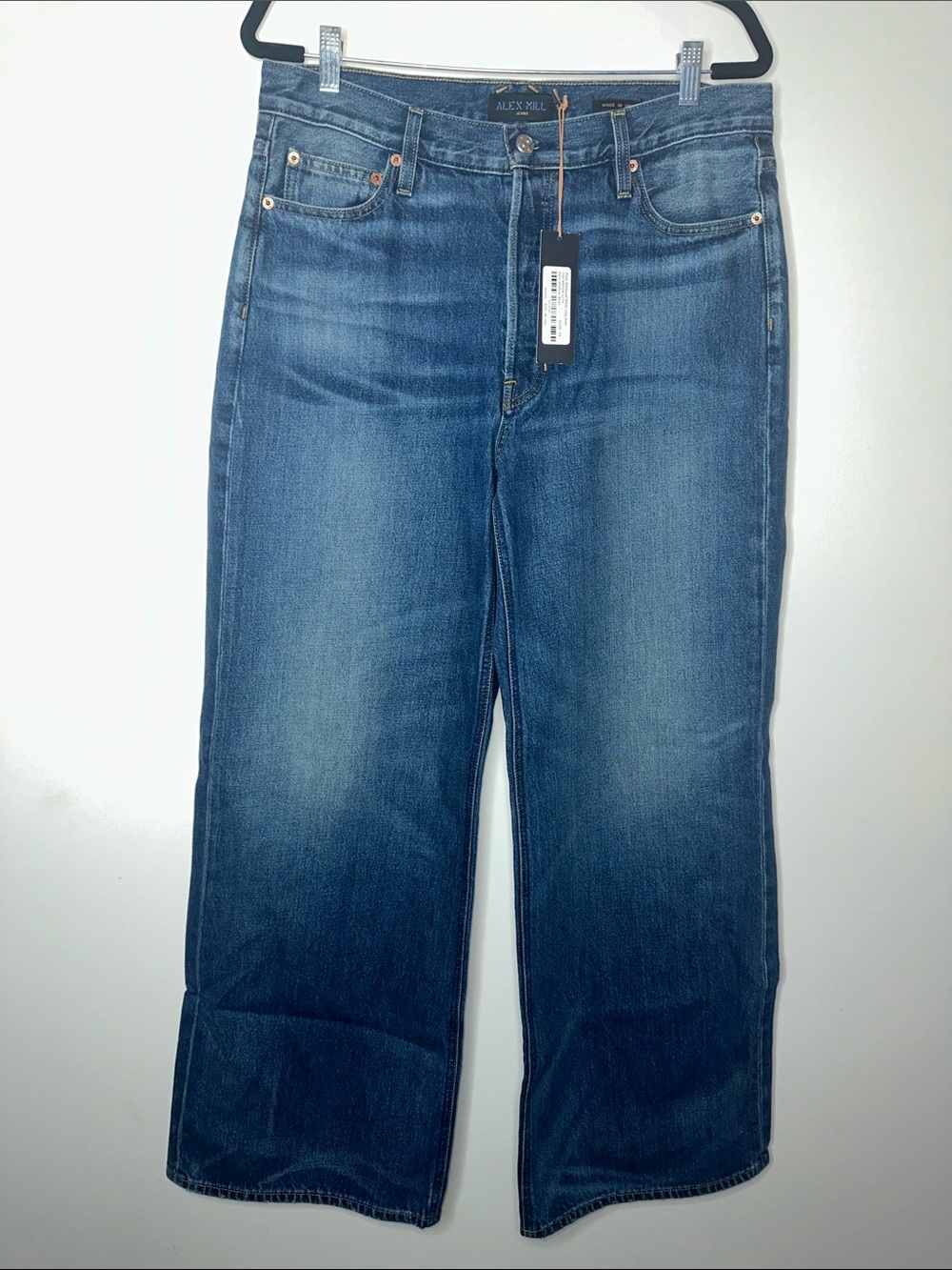 Alex Mill Alek Relaxed Wide Leg Jeans in Paris Medium Wash - Picture 3 of 9